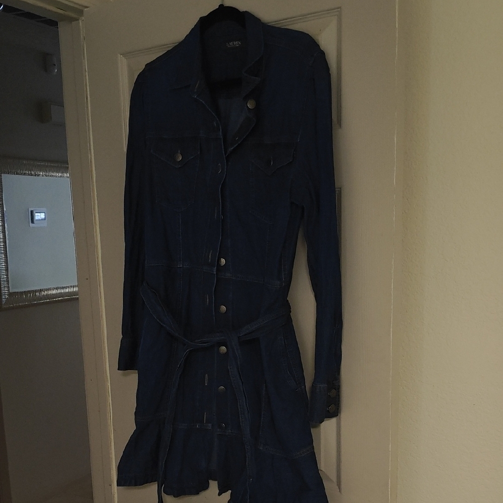 Guess Dark Blue Denim Trench Coat